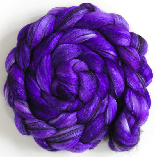 Lilibet (5.7 oz.) - Batt in a Braid #9 - Superfine Merino/ Mulberry Silk / Black Alpaca (50/40/10)