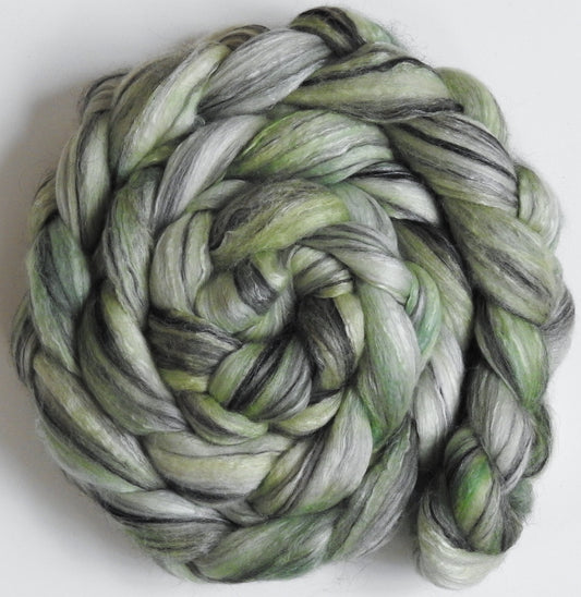 Aloe (5.5 oz.) - Batt in a Braid #9 - Superfine Merino/ Mulberry Silk / Black Alpaca (50/40/10)