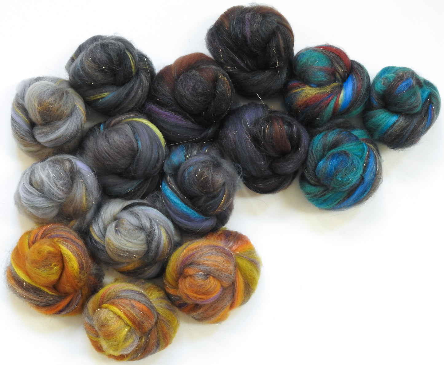 Astronomical Clock- Sparkle Sticklebatts (4.4 oz) - CVM/Rambo Fleece, CASHGORA, Merino, silk, corriedale, angelina