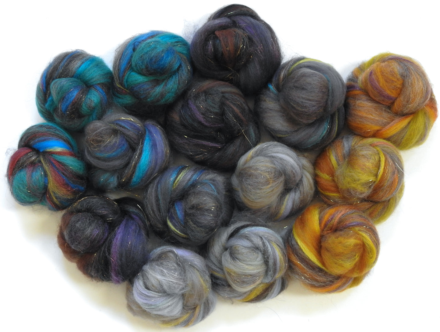 Astronomical Clock- Sparkle Sticklebatts (4.4 oz) - CVM/Rambo Fleece, CASHGORA, Merino, silk, corriedale, angelina