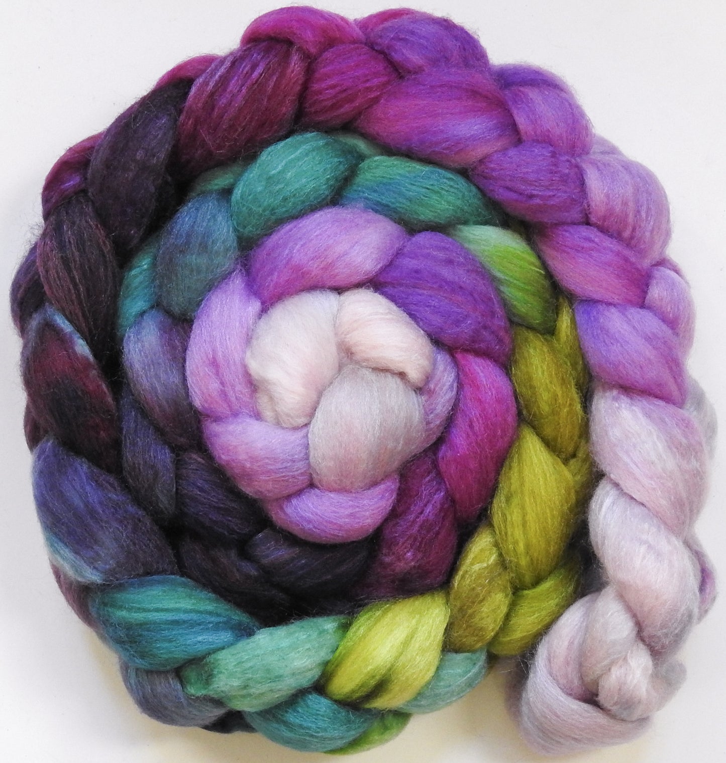 Peach Blossom (5.6 oz) - Batt in a Braid #62 (Polwarth/ CASHMERE/ silk -50/25/25)