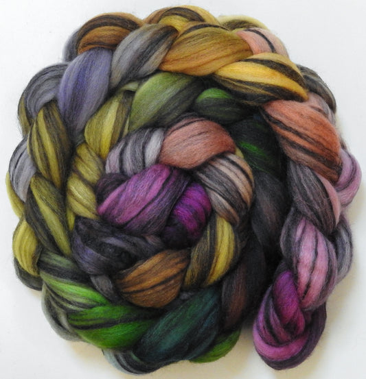 Rivendell (5.6 oz) - Batt in a Braid #68 - Lt. Grey Shetland/ Falkland Merino / Black tussah silk (45/30/25)