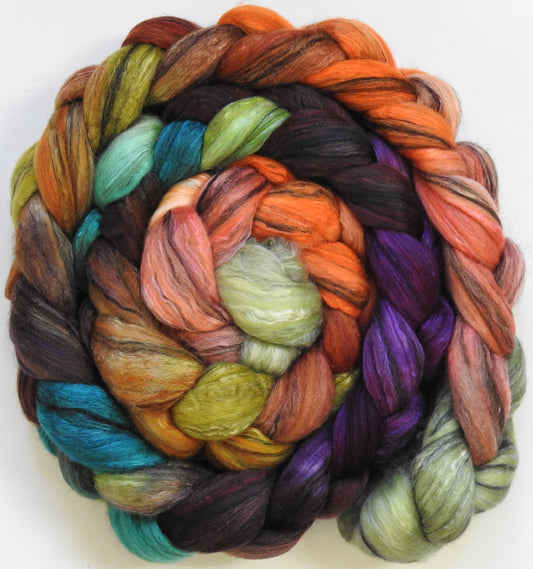 Penny Lane (5.6 oz.) - Batt in a Braid #9 - Superfine Merino/ Mulberry Silk / Black Alpaca (50/40/10)