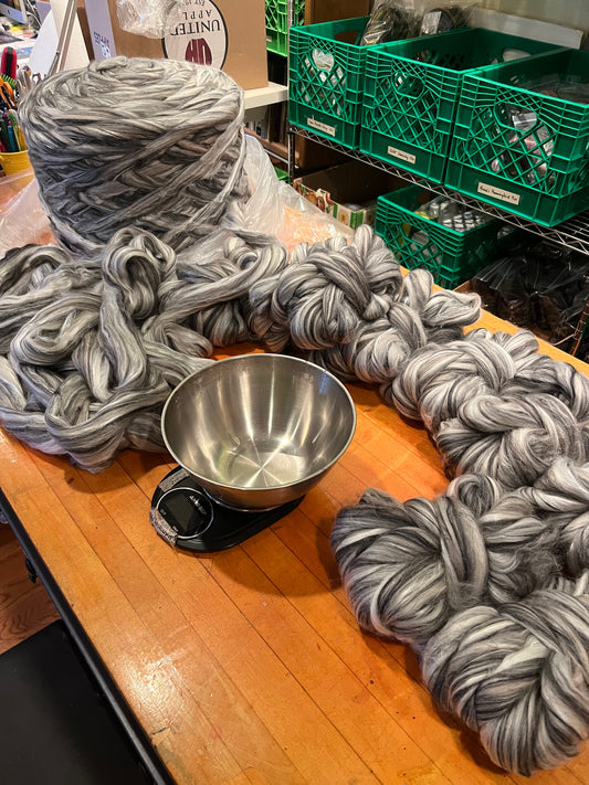 Batt in a Braid #64- UNDYED - 4.2 oz