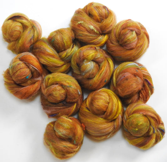 Ochre (4.1 oz.) NON-Sparkle Sticklebatts -Bond fleece, merino, silk, silk noil