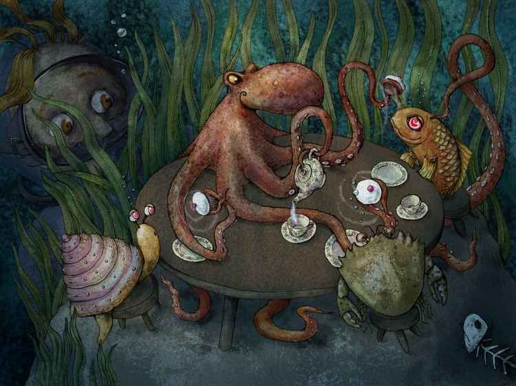 Octopus's Garden -Gradient Set - (8.6 oz) - Batt in a Braid #29- (Rambouillet/flax/silk)