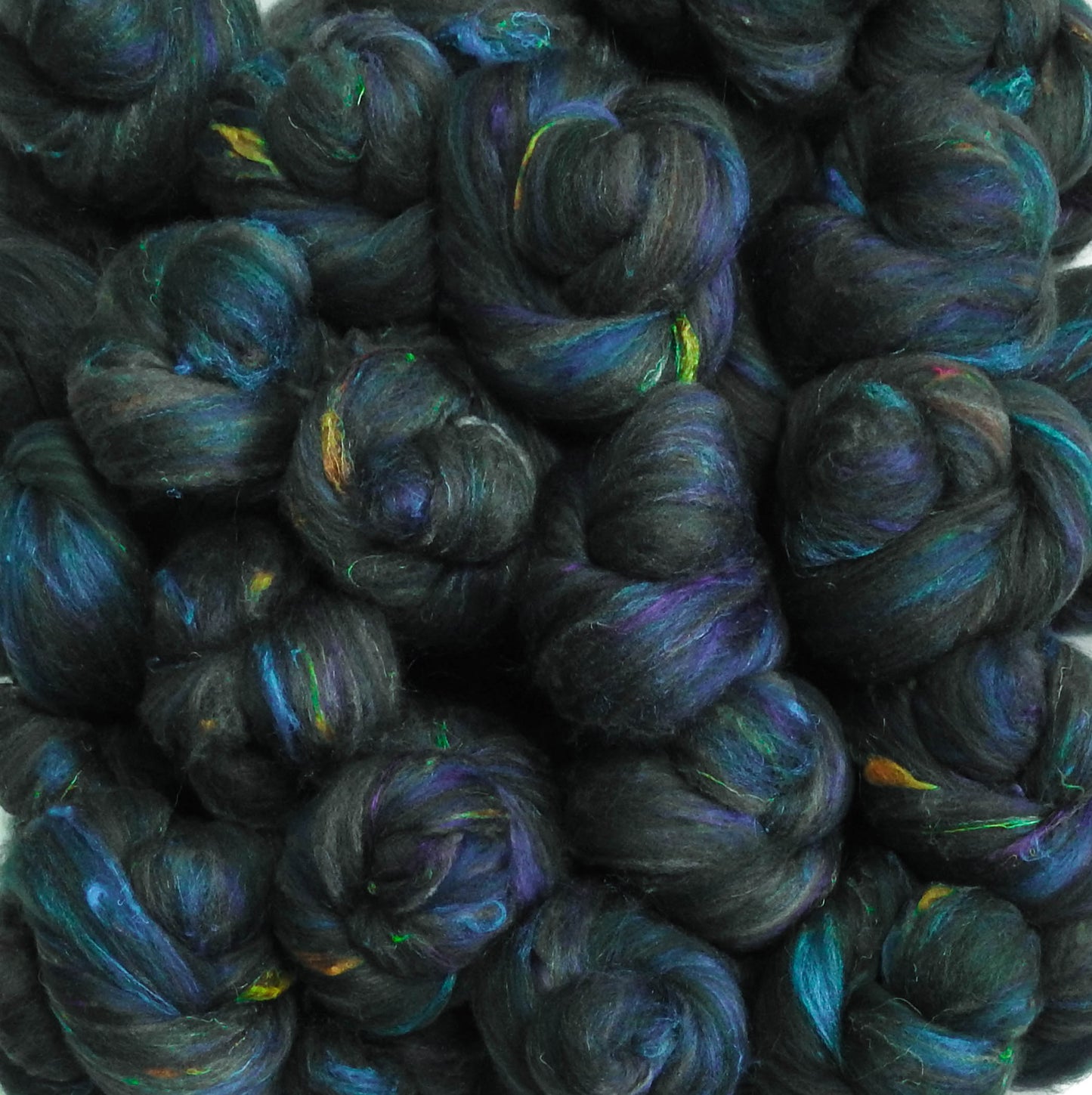 Pine Needle - Non-Sparkle Sticklebatts (4.2 oz) - Merino Fleece, polwarth, merino, Scandinavian wool, silk, bamboo, sari silk