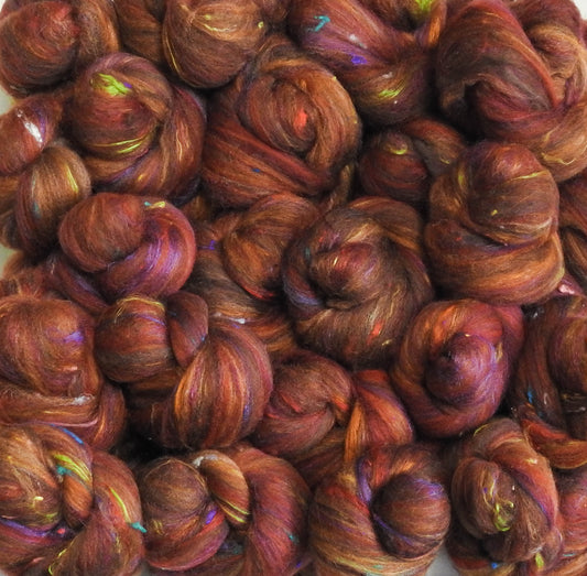 Sweet Potato- Non-Sparkle Sticklebatts (4.5 oz) - Merino Fleece, polwarth, merino, Scandinavian wool, silk, bamboo, silk noil