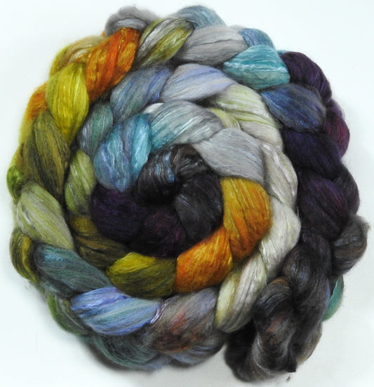 Stone Quarry (6 oz) - Batt in a Braid #5 - Merino/ Camel/ silk/ faux cashmere/ firestar (25/25/25/12/12)