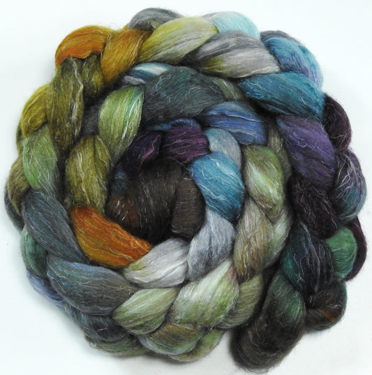 Stone Quarry -Batt in a Braid #29 -(5.8 oz.) Rambouillet / Tussah / Flax (40/40/20)