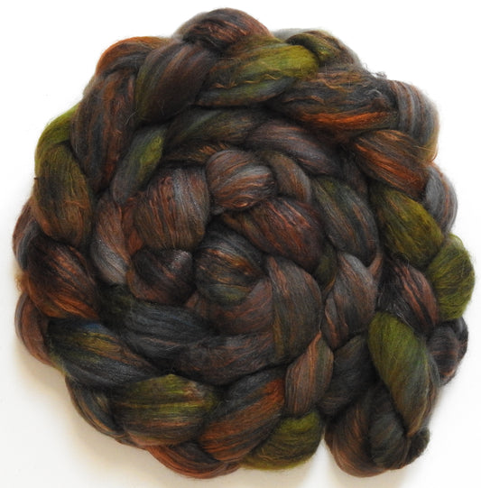 Flint (5.7 oz) - Batt in a Braid #5 - Merino/ Camel/ silk/ faux cashmere/ firestar (25/25/25/13/12)
