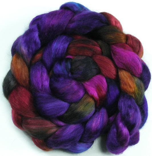 Esther (6 oz) - Batt in a Braid #52- Wensleydale/ Mulberry silk/ Polwarth (60/25/15)