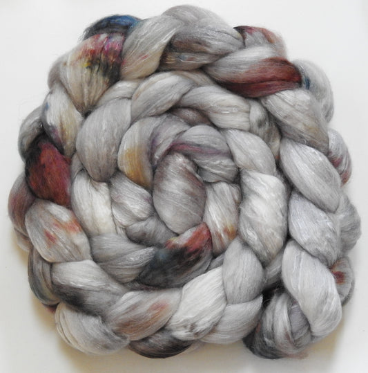 Pearly Gates (5.6 oz) - Batt in a Braid #5 - Merino/ Camel/ silk/ faux cashmere/ firestar (25/25/25/12/12)