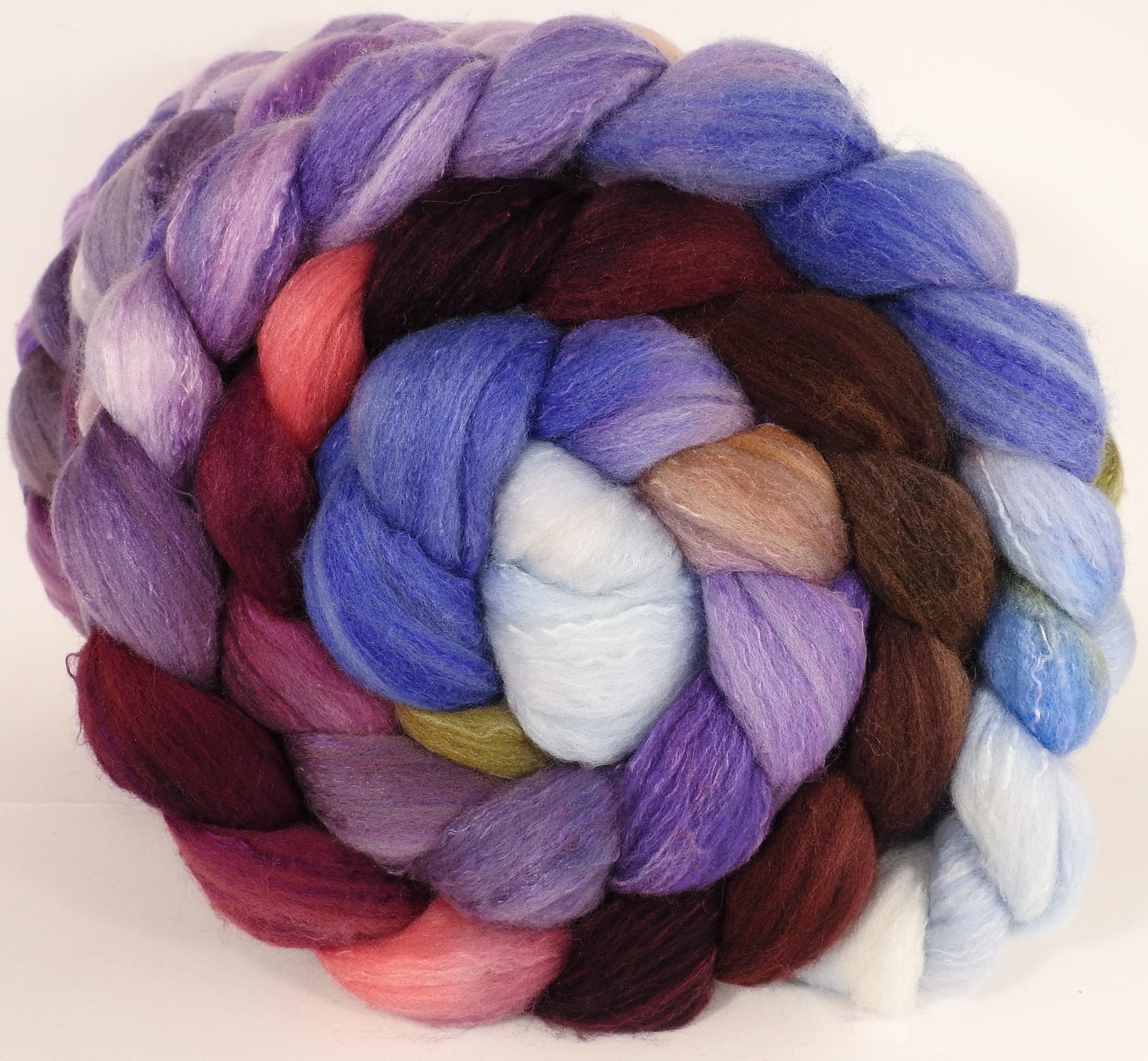Hand dyed top for spinning - Provence - (5.3 oz) Organic Polwarth / Tussah silk (80/20) - Inglenook Fibers