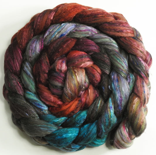 Back Bay (5.7 oz) - Batt in a Braid #39 - Falkland Merino/ Mulberry Silk / Sari Silk (50/25/25)