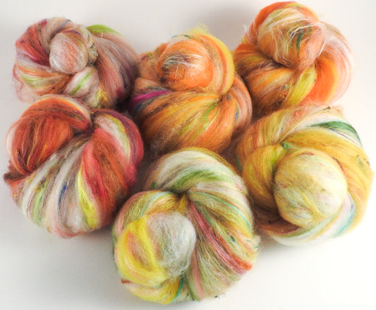 Jonquil - Sticklebatts - 30% CVM/Rambo/Finn/Cotswold x fleece, merino, pearl fiber, silk, bamboo, sari silk, angelina - Inglenook Fibers