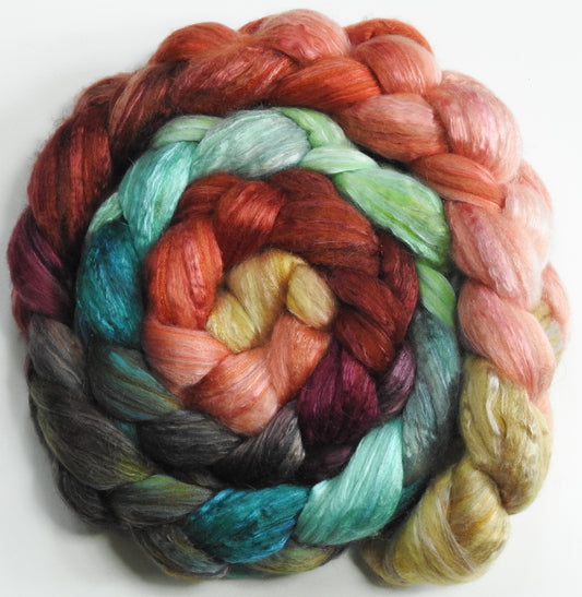 Back Bay (5.9 oz) - Batt in a Braid #5 - Merino/ Camel/ silk/ faux cashmere/ firestar (25/25/25/12/12)