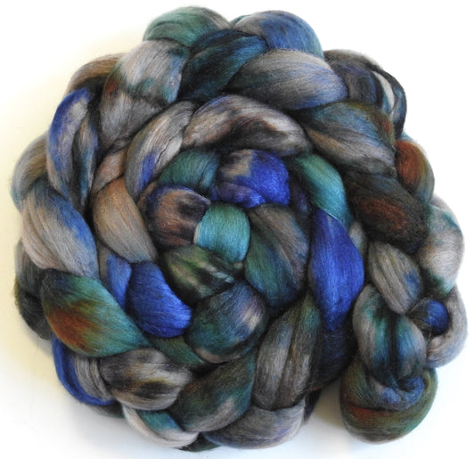 Typhoon (5.5 oz) - Batt in a Braid #61 - Ultrafine Merino (14 micron)/ Tussah silk/ Cashmere (60/25/15)