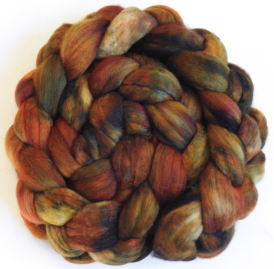 Rustle (5.5 oz) - Batt in a Braid #61 - Ultrafine Merino (14 micron)/ Tussah silk/ Cashmere (60/25/15)