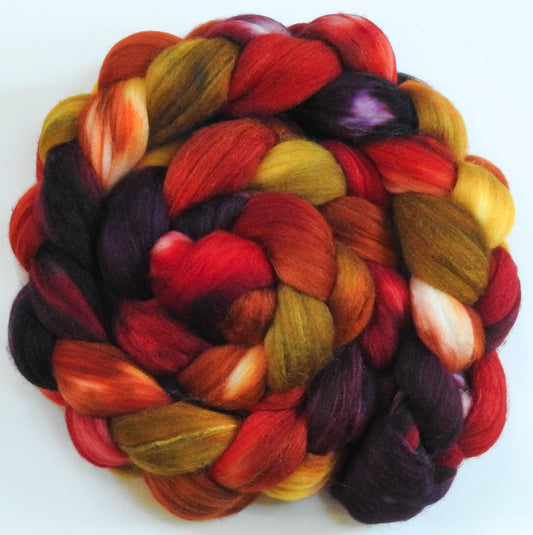 Gathering Leaves (5.8 oz.)- Batt in a Braid #35 - Sw Merino (18.5 mic) /Merino (18.5 mic) / Tussah Silk (40/40/20)