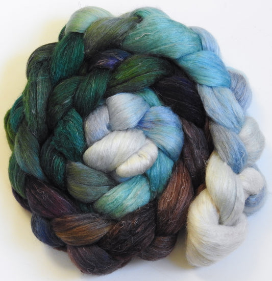 Sleigh Ride - Batt in a Braid #3 - Polwarth/ Tussah Silk/ Flax (40/40/20)