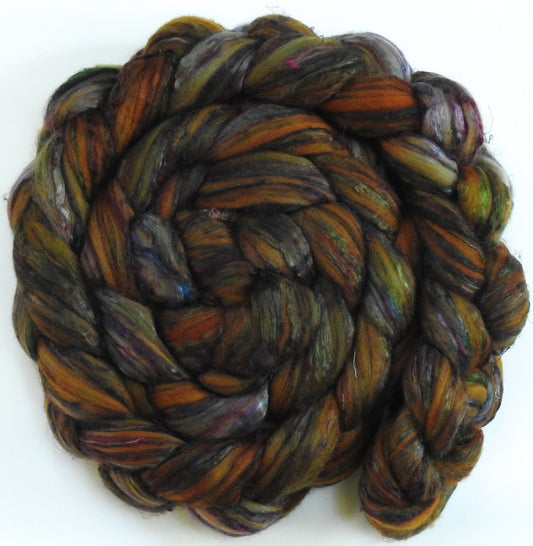 Bronzy Hermit- Glazed Solid (5.9 oz) - Batt in a Braid #39 - Falkland Merino/ Mulberry Silk / Sari Silk (50/25/25)