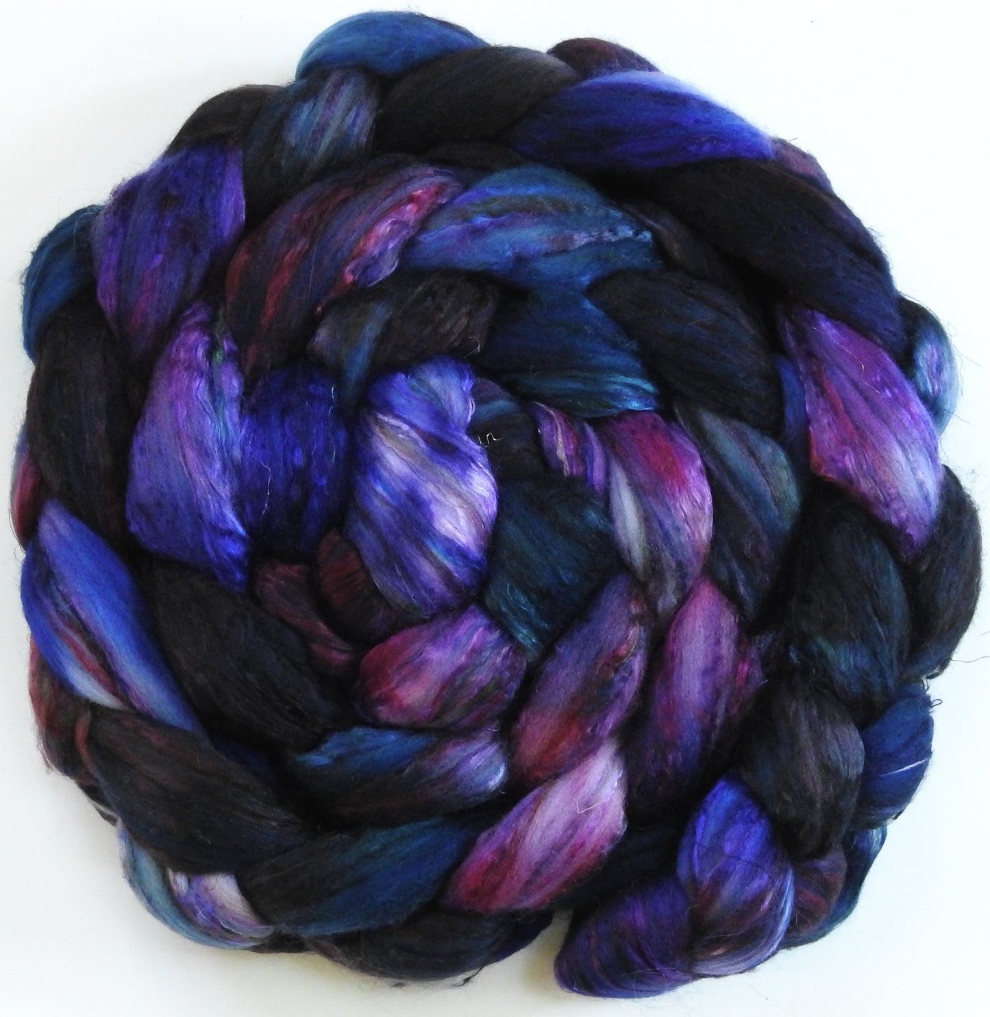 Batt in a Braid #39 - Singular 33 -(5.8 oz.) Falkland Merino/ Mulberry Silk / Sari Silk (50/25/25)
