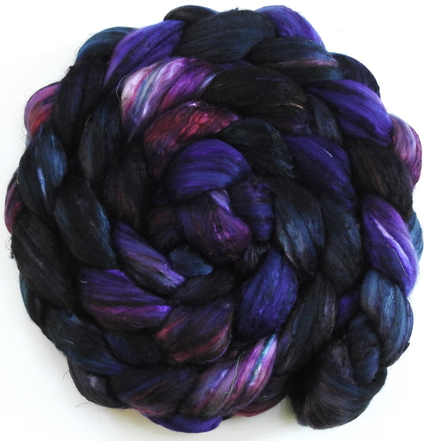 Batt in a Braid #39 - Singular 33 -(5.8 oz.) Falkland Merino/ Mulberry Silk / Sari Silk (50/25/25)