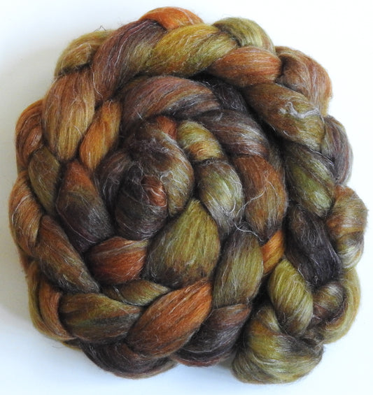 Rustle (5.6 oz)- Batt in a Braid #3 - Polwarth/ Tussah Silk/ Flax (40/40/20)