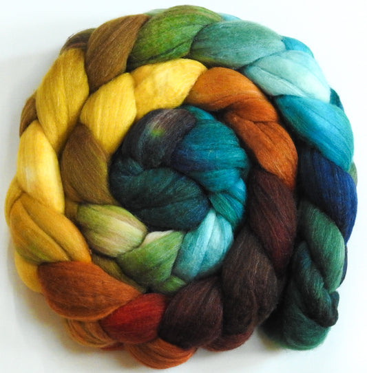 Harvest Moon (5.8 oz.)-Batt in a Braid #35 - Sw Merino (18.5 mic) /Merino (18.5 mic) / Tussah Silk (40/40/20)