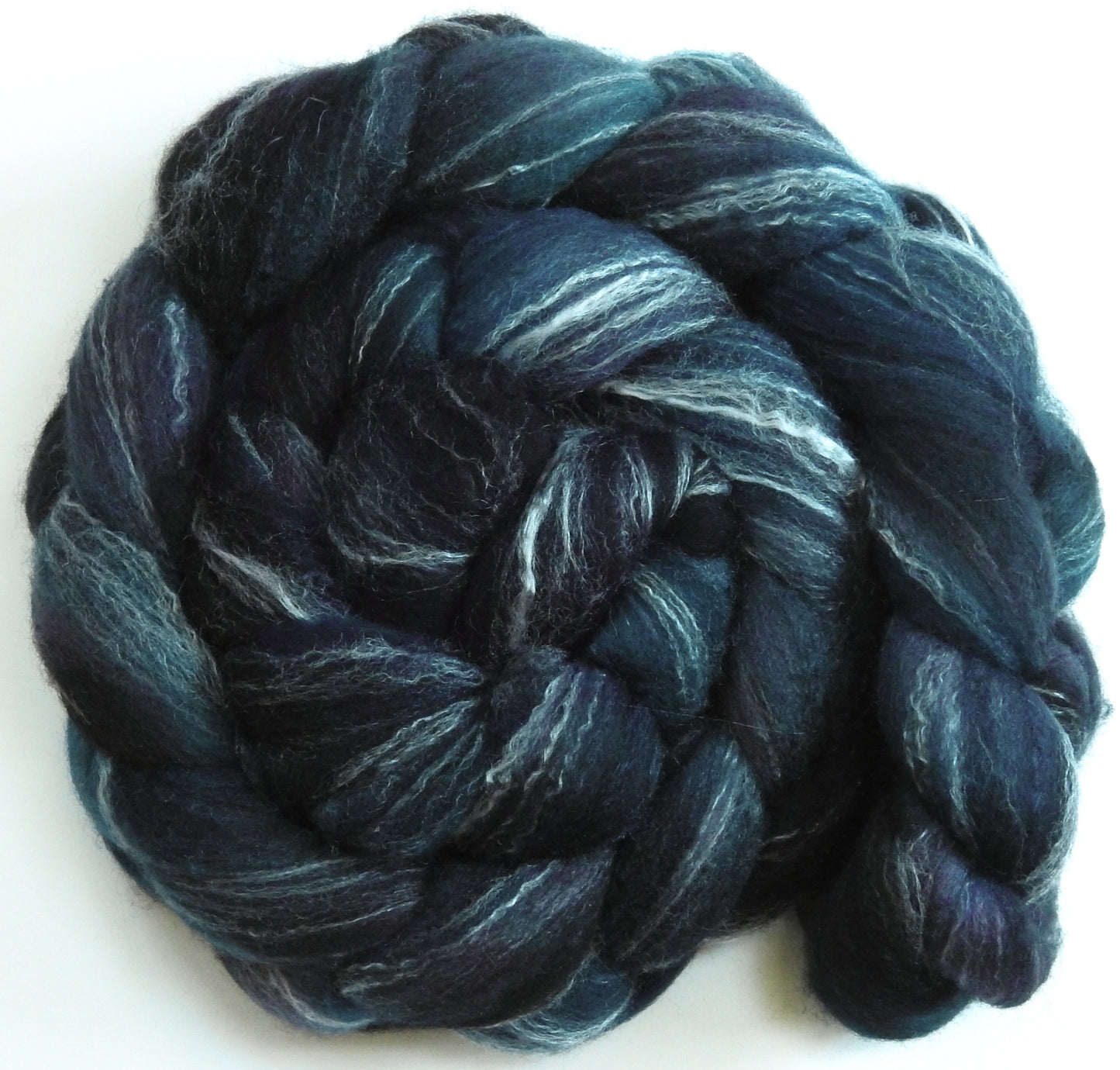 The Raven - Glazed Solid (6 oz) -Fusion Series- Targhee/silk/ bamboo (80/10/10)