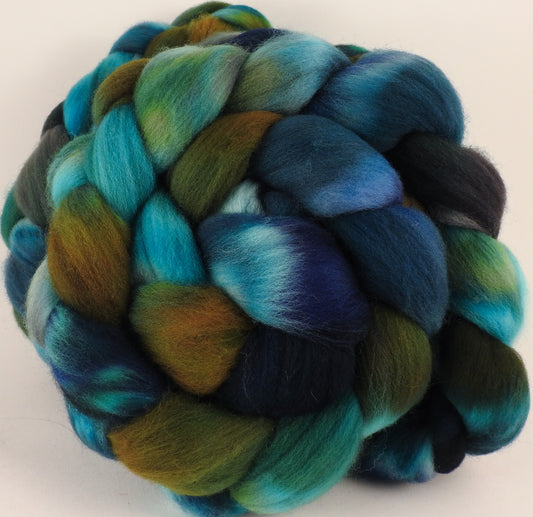 Hand dyed top for spinning - Kraken - Organic Polwarth - Inglenook Fibers