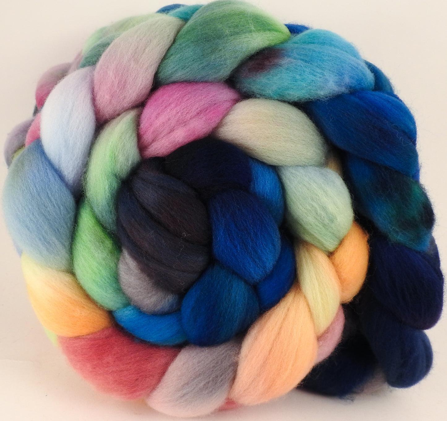 Hand dyed top for spinning -Sea Chariot- (5.2 oz.) Organic Polwarth - Inglenook Fibers