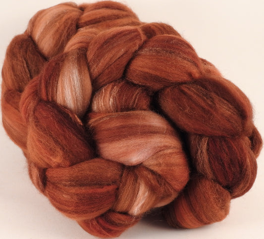 Batt in a Braid #35 - Oxide - Sw Merino (18.5 mic) /Merino (18.5 mic) / Tussah Silk (40/40/20) - Inglenook Fibers