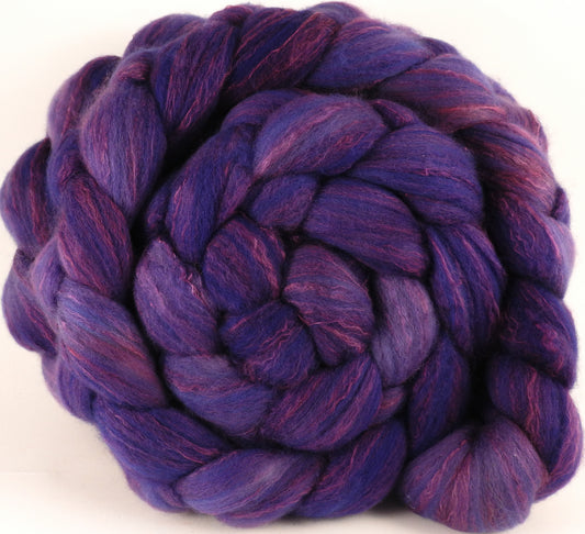 Hand dyed top for spinning - Heliotrope - (5.3 oz) Organic Polwarth / Tussah silk (80/20) - Inglenook Fibers