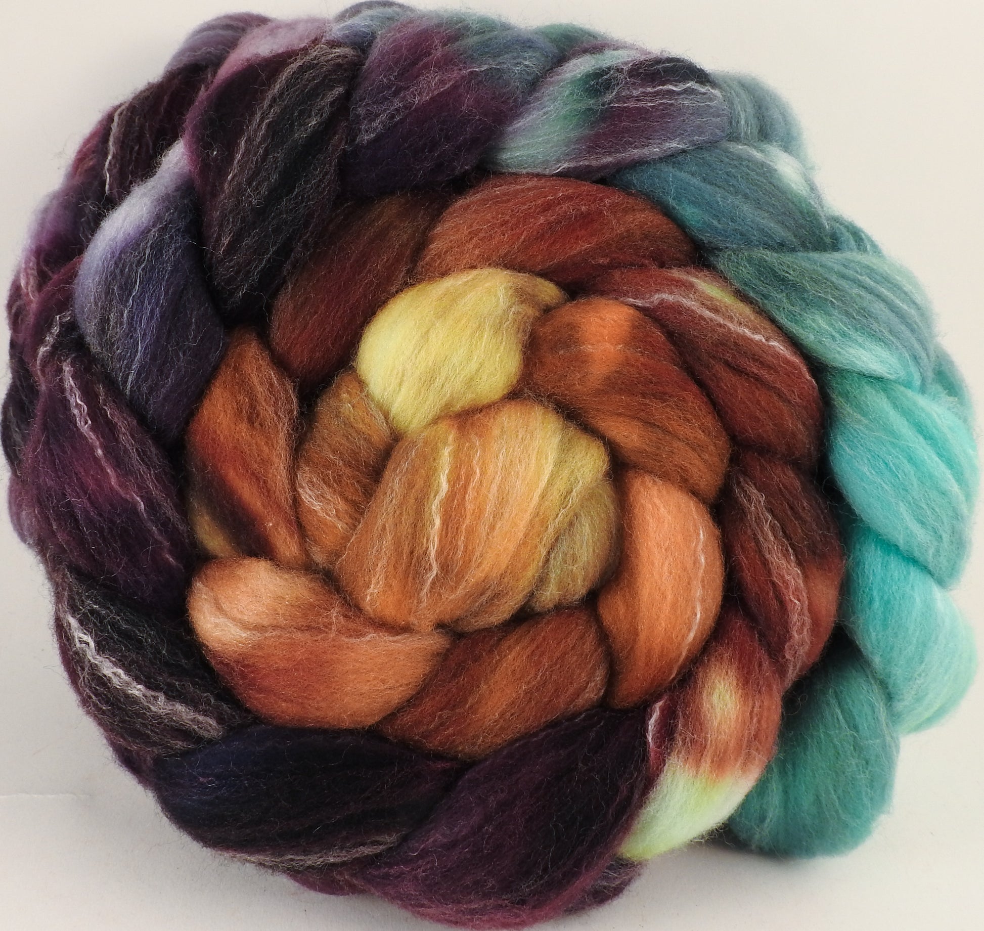 Hand dyed top for spinning - Prince Edward Island - (5.5 oz.) Targhee/silk/ bamboo ( 80/10/10) - Inglenook Fibers
