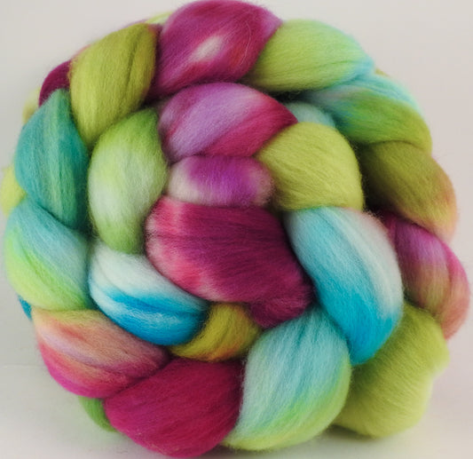 Hand dyed top for spinning - Luna Moth - Organic Polwarth - Inglenook Fibers