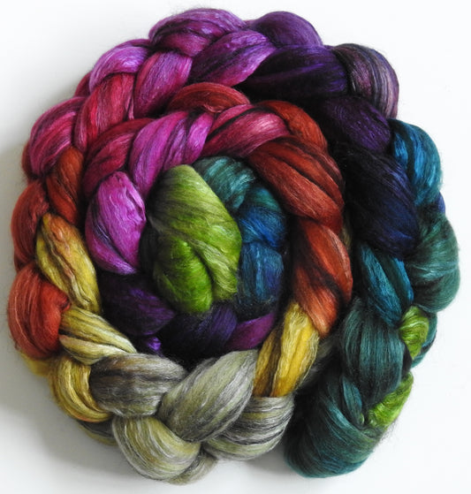 Pendragon-Batt in a Braid #9 -(5.5 oz.) Superfine Merino/ Mulberry Silk / Black Alpaca (50/40/10)