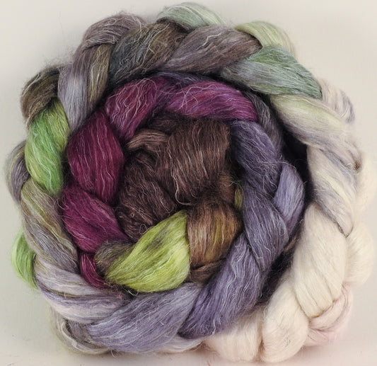 Tussah Silk / flax roving (65/35)- Pussy Willows - 5.7 oz. - Inglenook Fibers