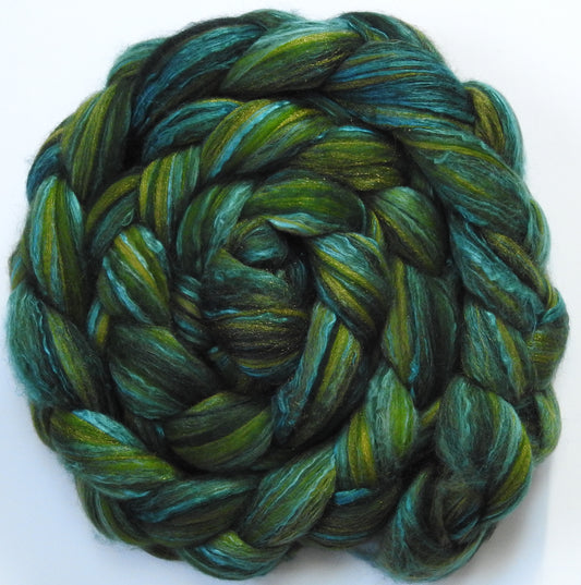 Dill Pickle (5.7 oz) - Batt in a Braid #5 - Merino/ Camel/ silk/ faux cashmere/ firestar (25/25/25/12/12)