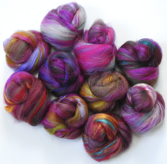 Punch Bowl- (4.2 oz) Wild and Wooly Sticklebatts -merino, CASHMERE ,Bfl, silk, mohair