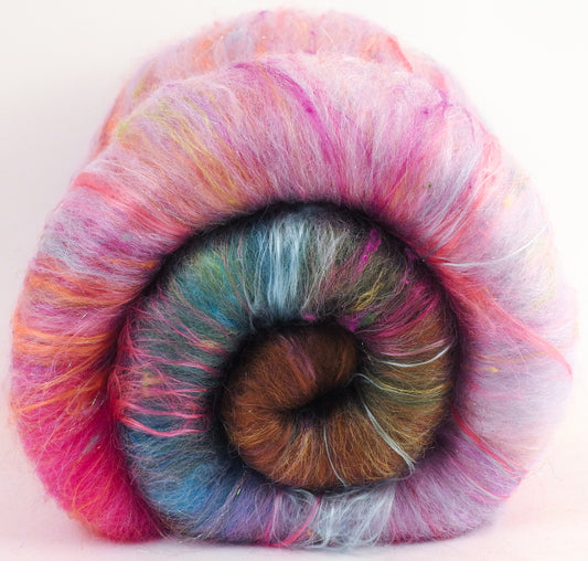 Beach Roses (3.8 oz.)- Roly-Poly Batts- 30% Nash Island fleece, merino, silk, polwarth, bamboo, silk noil, angelina