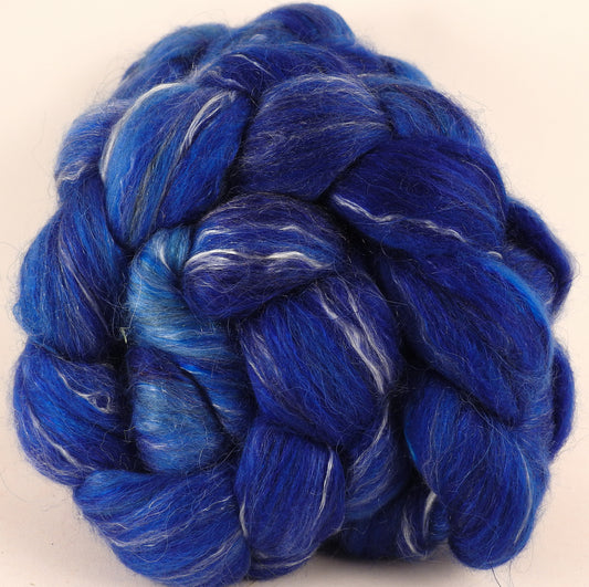 Batt in a Braid #31- Hydrangea -( 5.4 oz. ) - Polwarth/ Mulberry Silk / Baby Alpaca / Rainbow Firestar/ Tencel( 40/25/15/10/10) - Inglenook Fibers