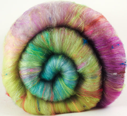 Luna Moth - Roly-Poly Batts- 30% Bond Fleece, Superfine merino, Organic Polwarth, silk, bamboo, silk noil, angelina - Inglenook Fibers