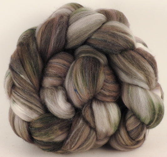 Batt in a Braid #35 - Dove - (5.1 oz.)  Sw Merino (18.5 mic) /Merino (18.5 mic) / Tussah Silk (40/40/20) - Inglenook Fibers