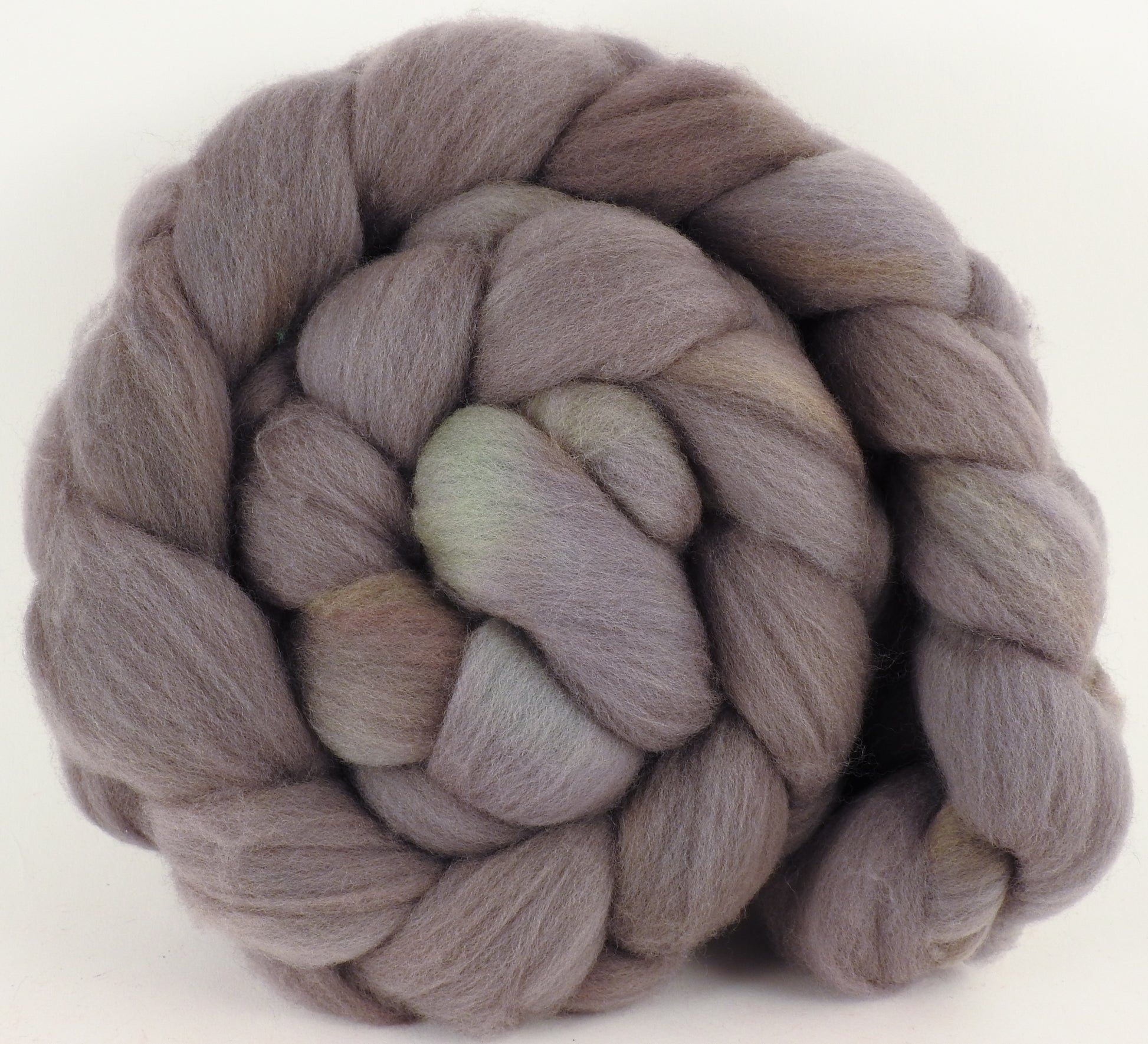 Hand dyed top for spinning -Dove- (5.4 oz.) Organic Polwarth - Inglenook Fibers