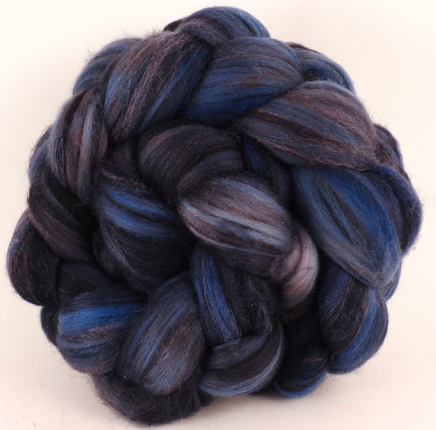 Batt in a Braid #35 - Licorice - (5.5 oz.)  Sw Merino (18.5 mic) /Merino (18.5 mic) / Tussah Silk (40/40/20) - Inglenook Fibers