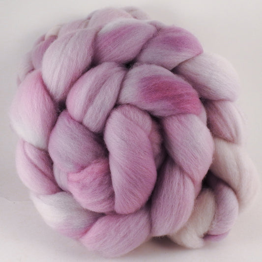 Hand dyed top for spinning -Ballerina- (5.1 oz.) Organic Polwarth - Inglenook Fibers