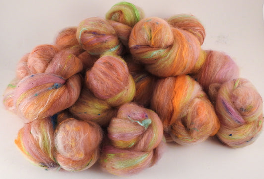 Impromptu Batts - 30% Bond Fleece / Superfine merino/ silk/  bamboo/silk noil/ - 4.75 oz. - Inglenook Fibers