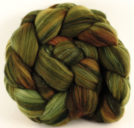 Batt in a Braid #35  - Loden - (5.1 oz.) Sw Merino (18.5 mic) /Merino (18.5 mic) / Tussah Silk (40/40/20) - Inglenook Fibers